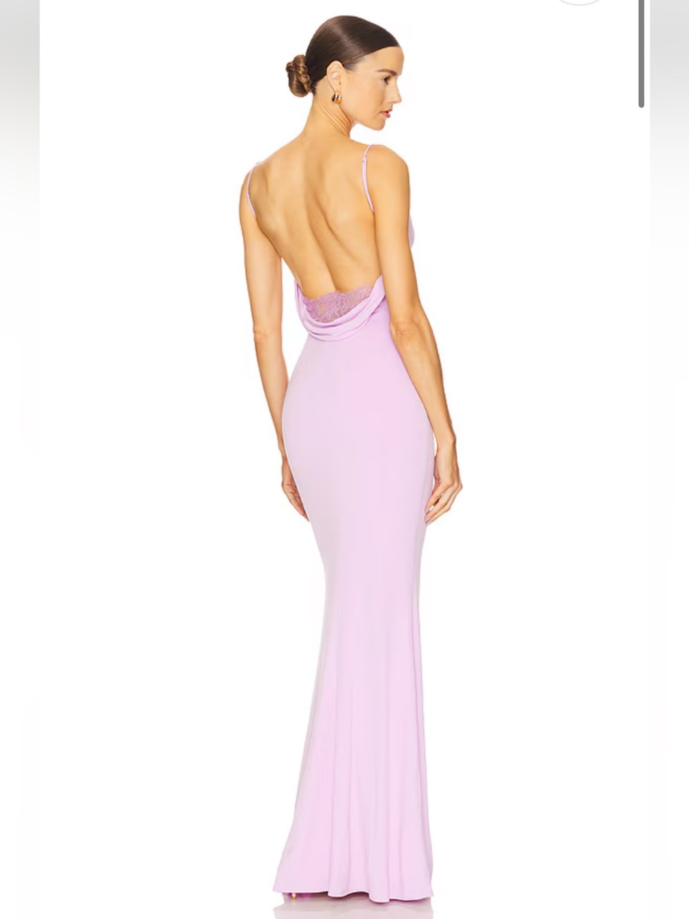 Elegant Lilac Backless Satin Gown